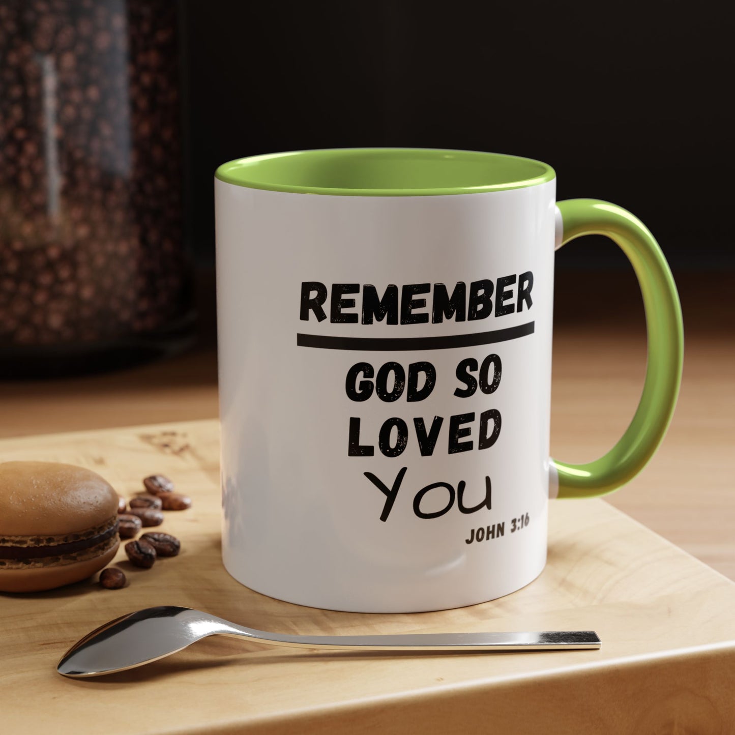 Remember Gods Love Bible Verse Accent Coffee Mug