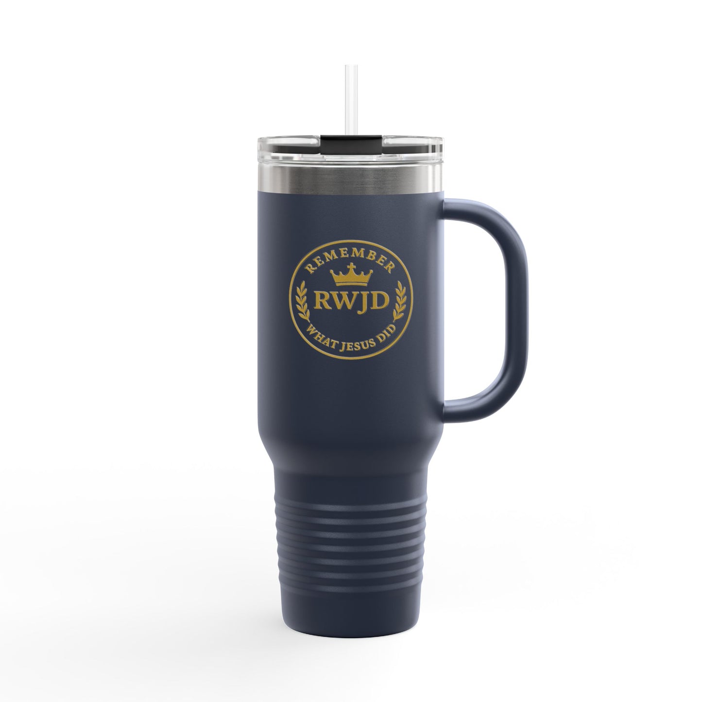 Remember Jesus Emblem Insulated Travel Mug