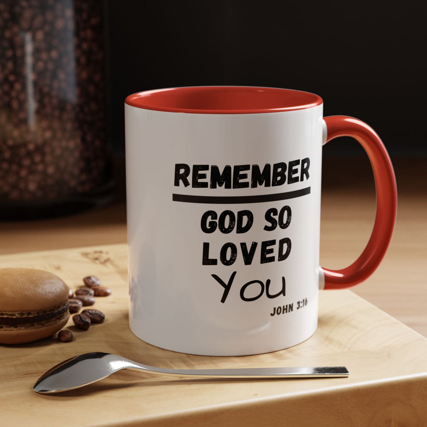 Remember Gods Love Bible Verse Accent Coffee Mug
