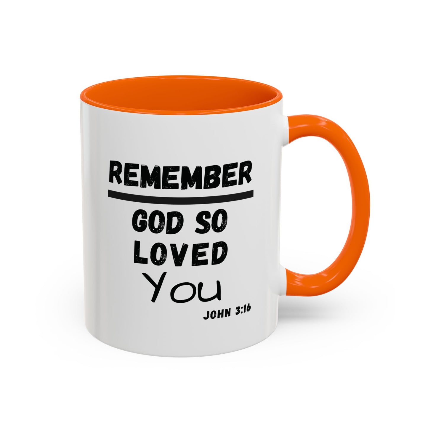 Remember Gods Love Bible Verse Accent Coffee Mug
