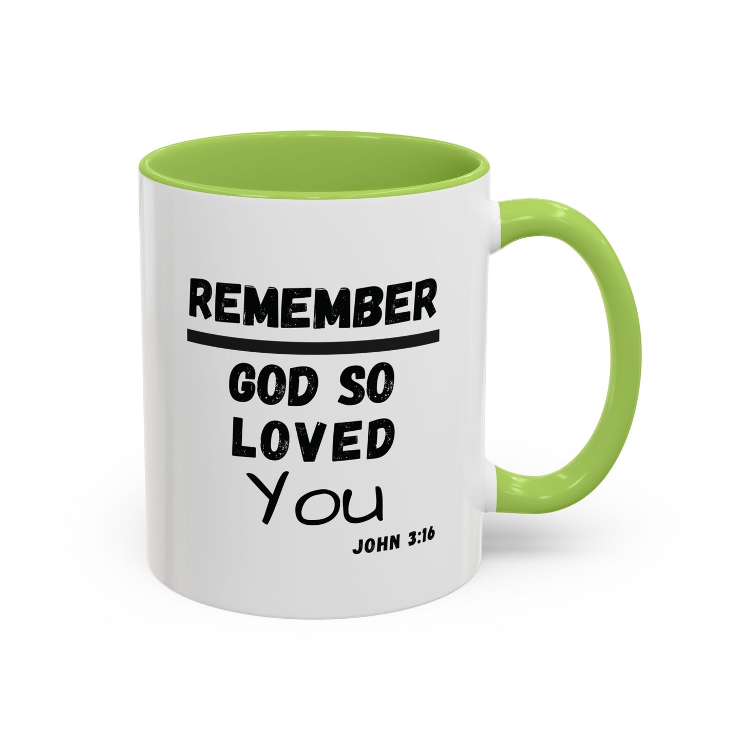 Remember Gods Love Bible Verse Accent Coffee Mug