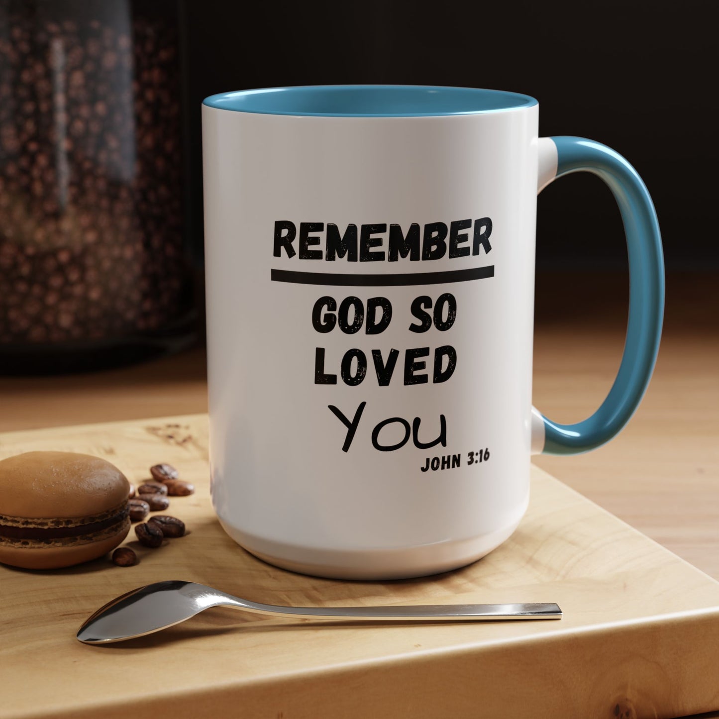 Remember Gods Love Bible Verse Accent Coffee Mug