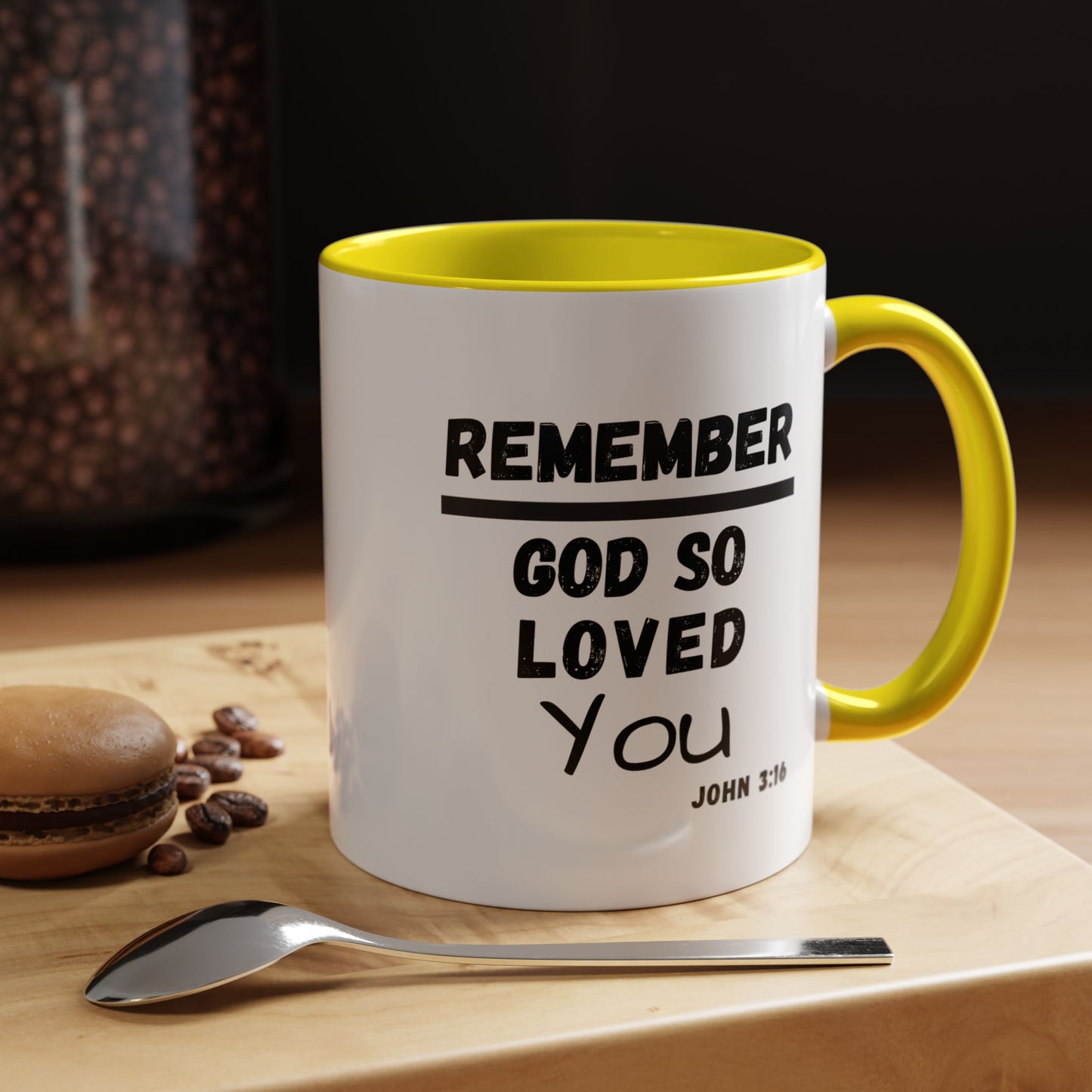 Remember Gods Love Bible Verse Accent Coffee Mug