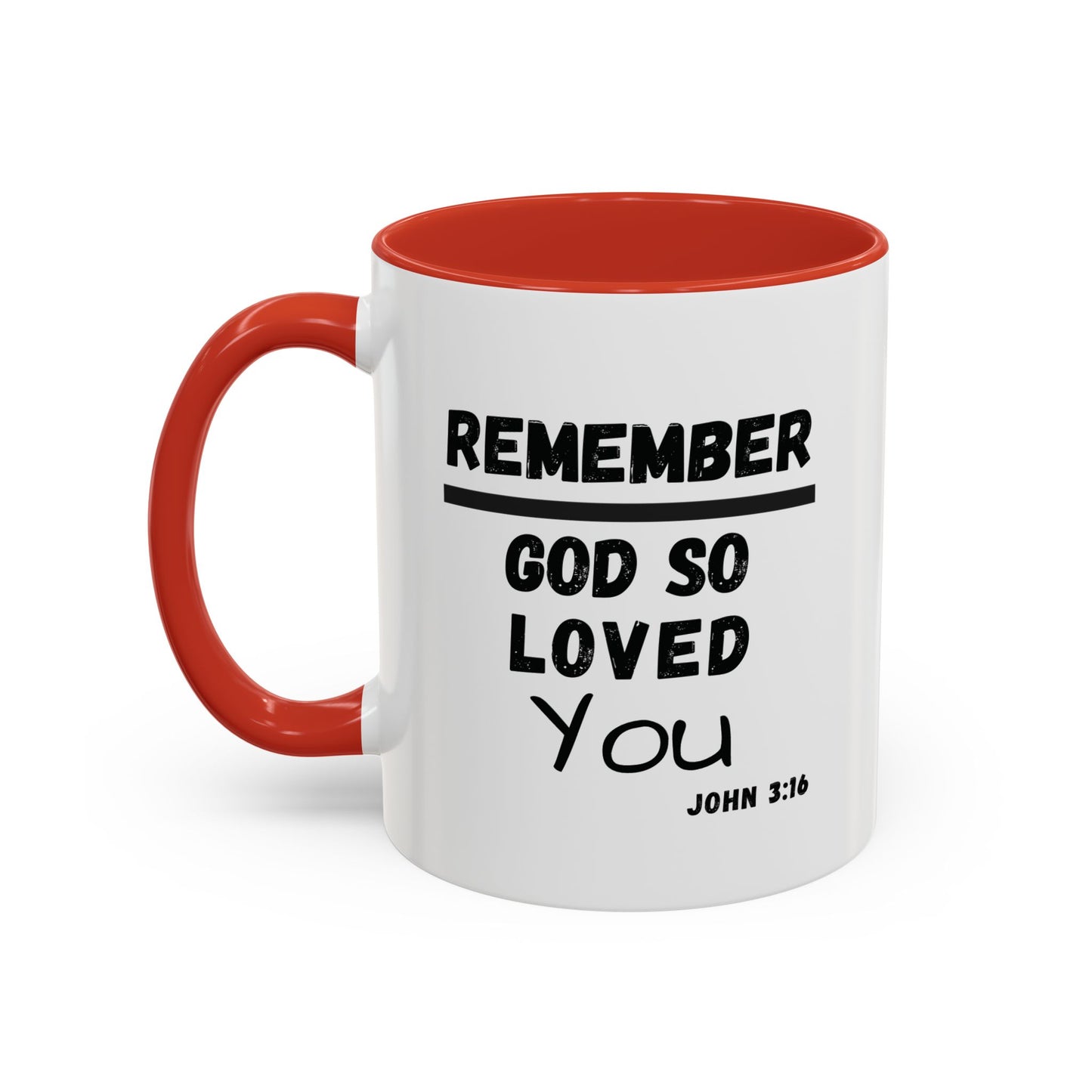 Remember Gods Love Bible Verse Accent Coffee Mug