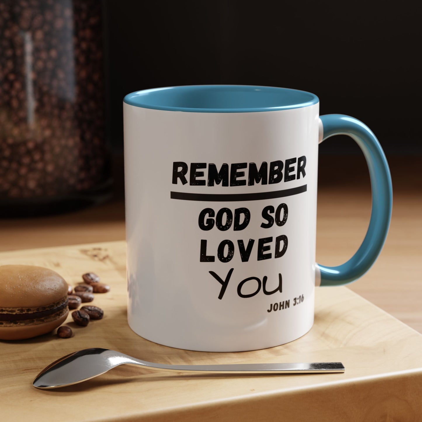 Remember Gods Love Bible Verse Accent Coffee Mug