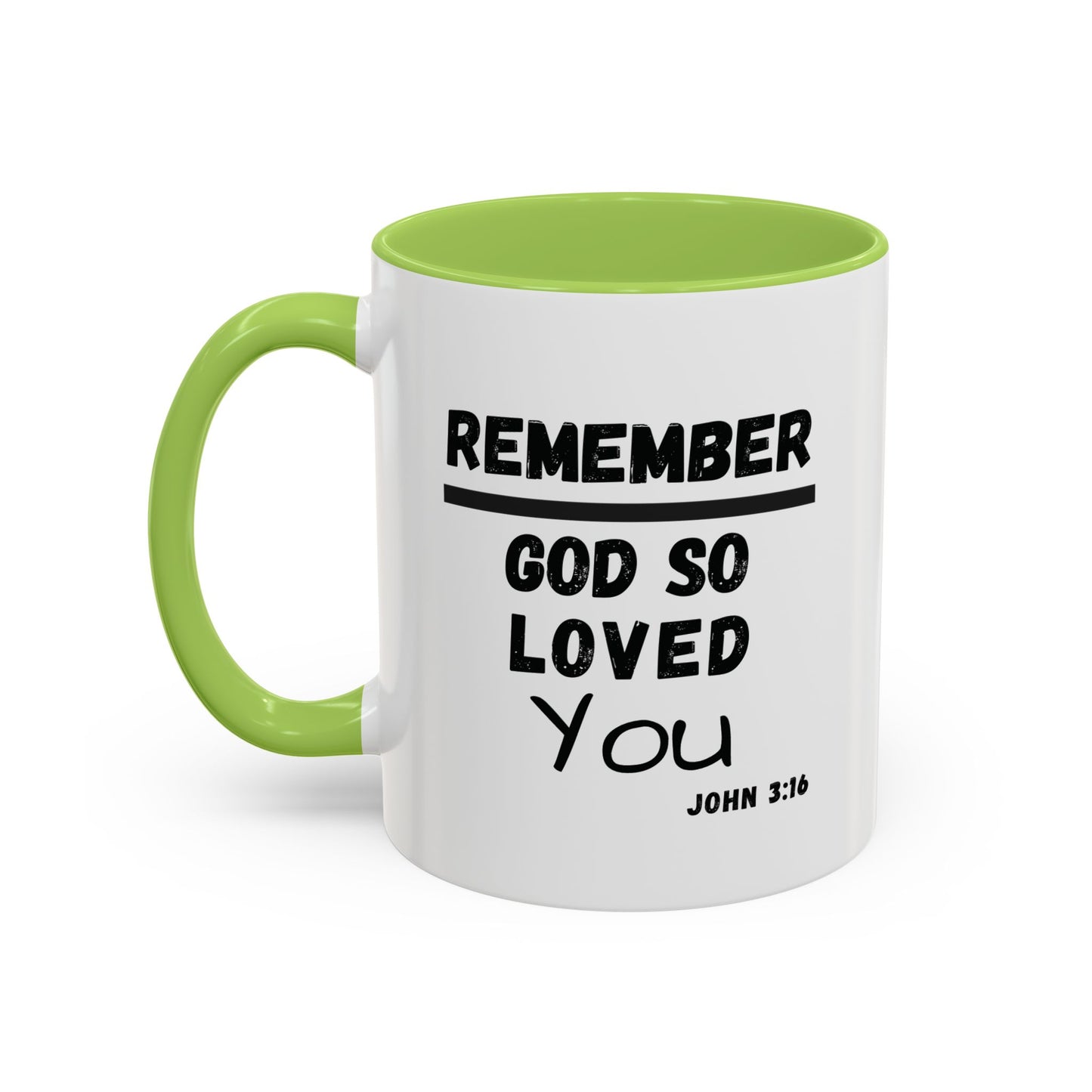 Remember Gods Love Bible Verse Accent Coffee Mug