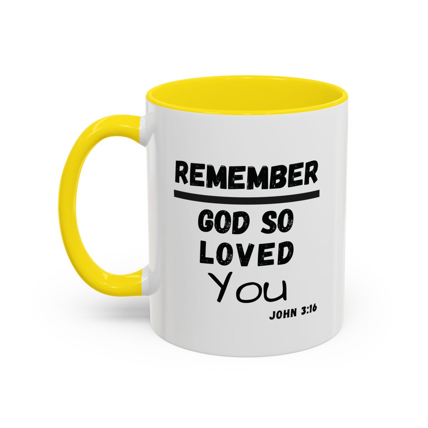 Remember Gods Love Bible Verse Accent Coffee Mug