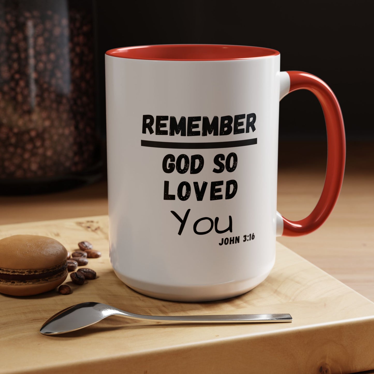 Remember Gods Love Bible Verse Accent Coffee Mug