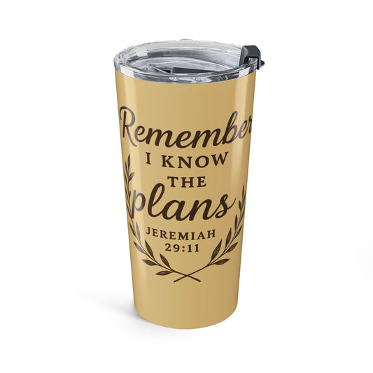 20oz Tumbler with Jeremiah 29:11 Scripture Verse