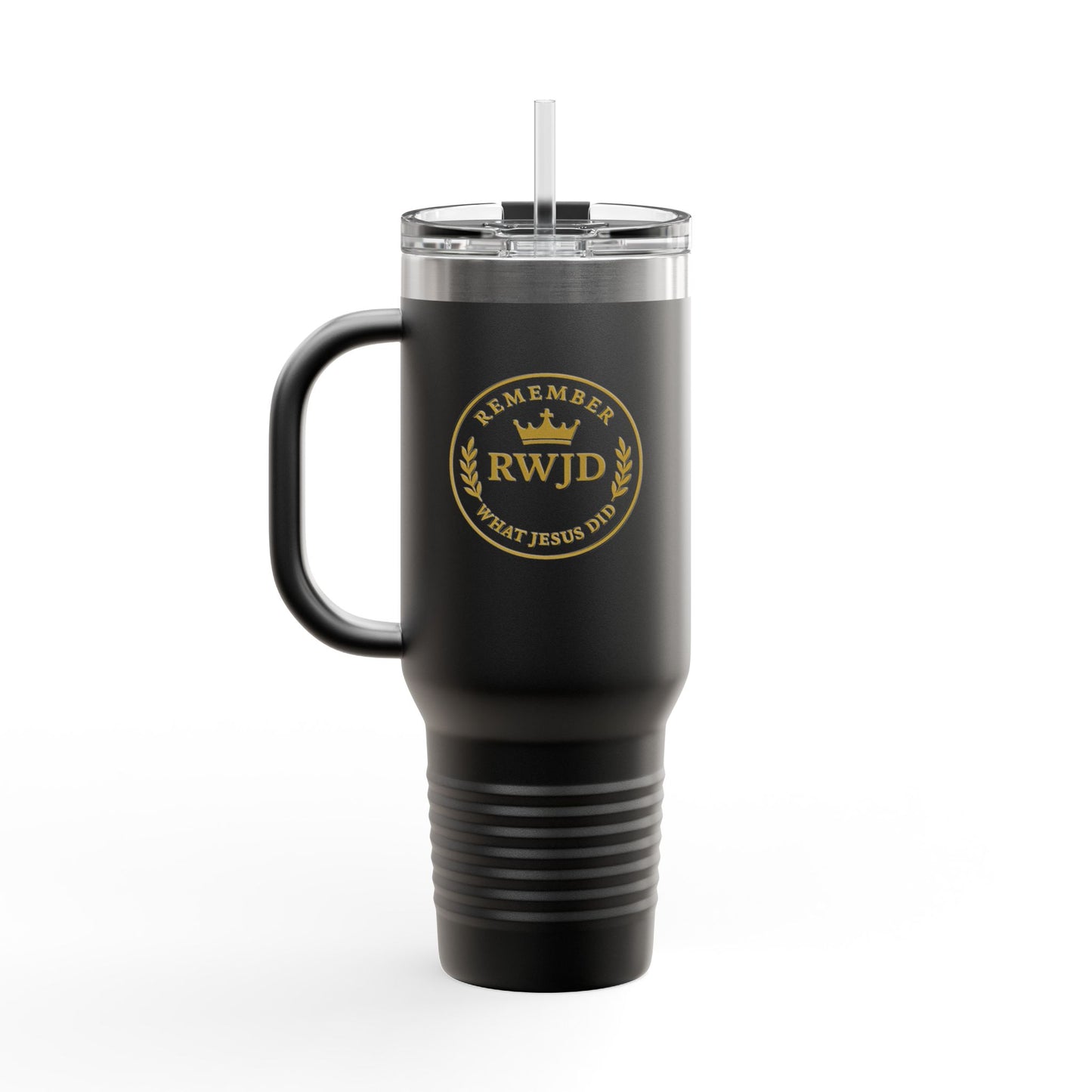 Remember Jesus Emblem Insulated Travel Mug