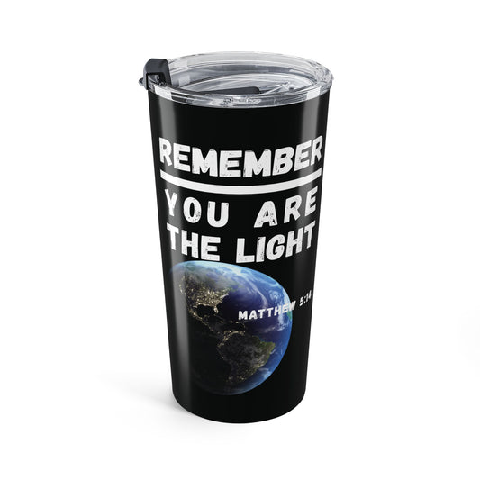 Christian Tumbler 20oz with Matthew 5:14 Bible Verse