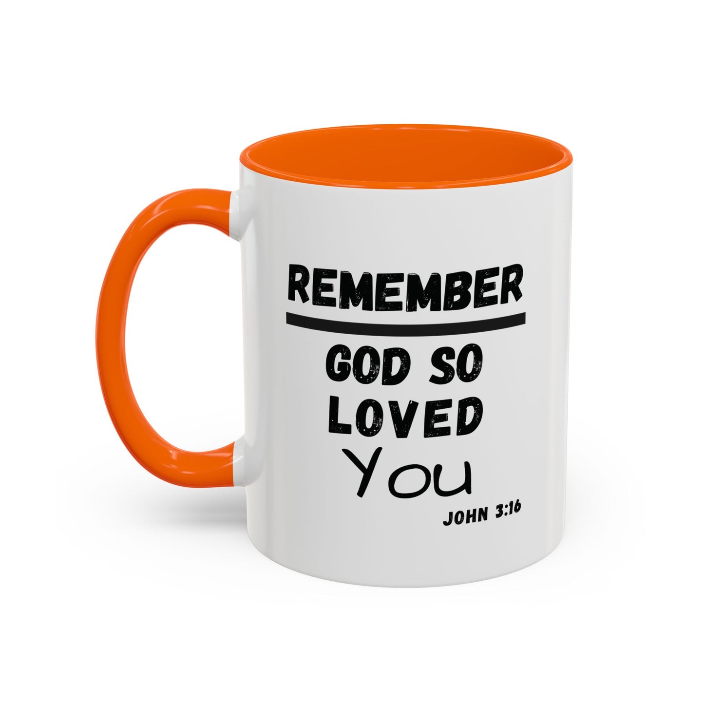 Remember Gods Love Bible Verse Accent Coffee Mug