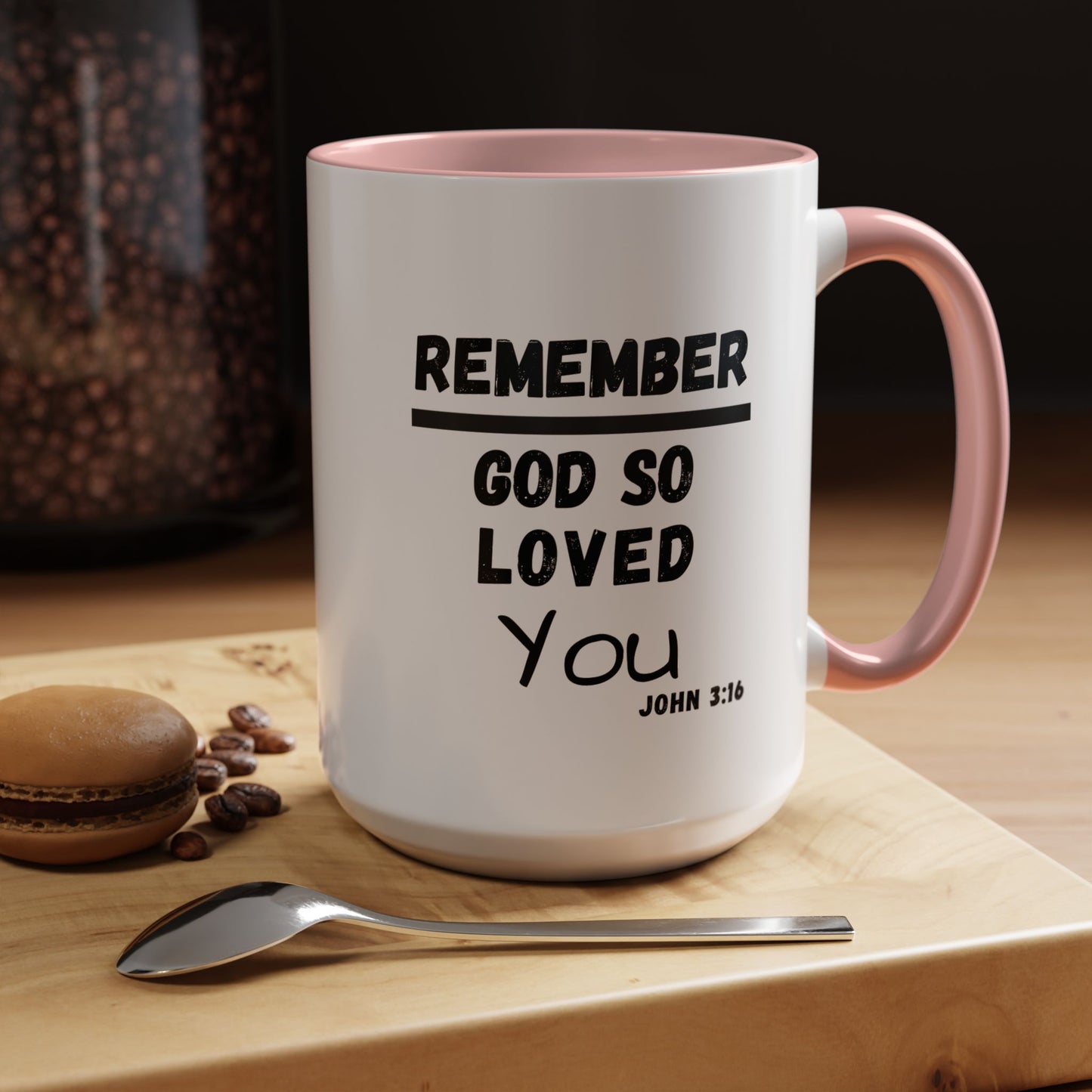 Remember Gods Love Bible Verse Accent Coffee Mug