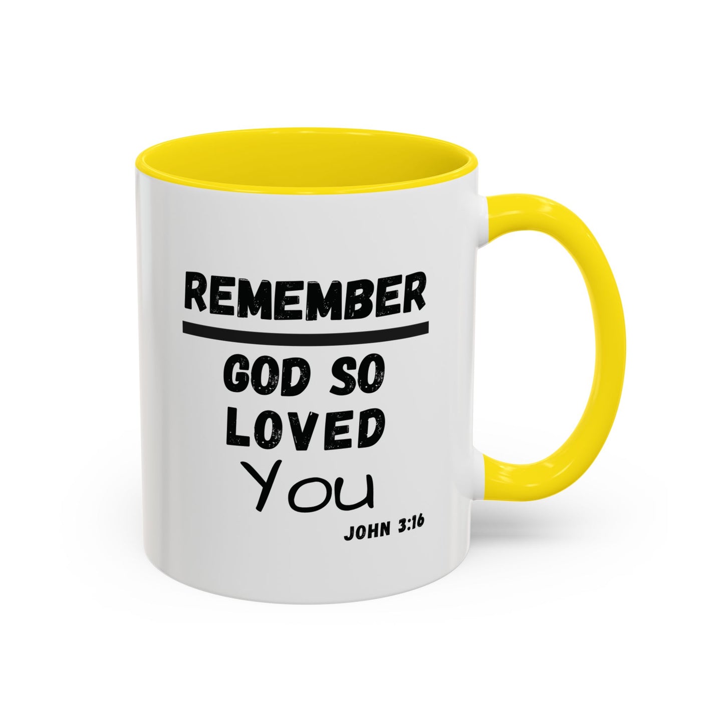 Remember Gods Love Bible Verse Accent Coffee Mug